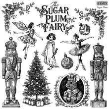 Load image into Gallery viewer, Vintage-style illustrations of Christmas-themed characters including a fairy, ballerina, and nutcrackers on an IOD Stamp
