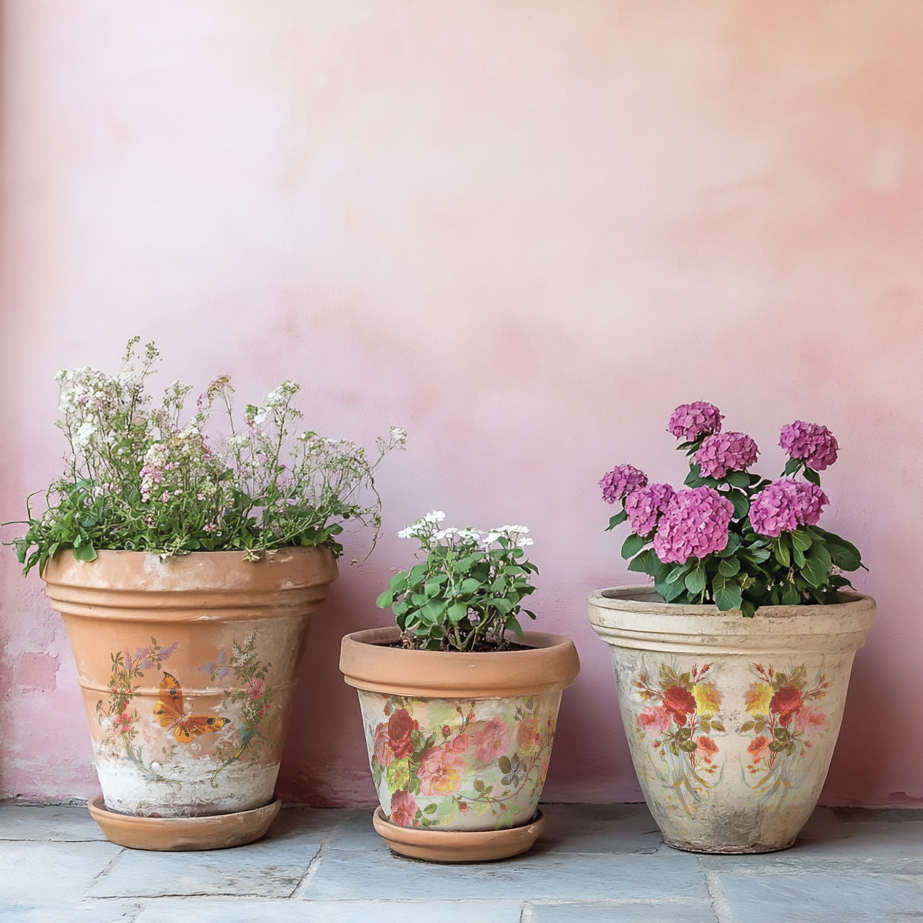 Saint Germain IOD Transfer - Iron Orchid Designs lant Pots