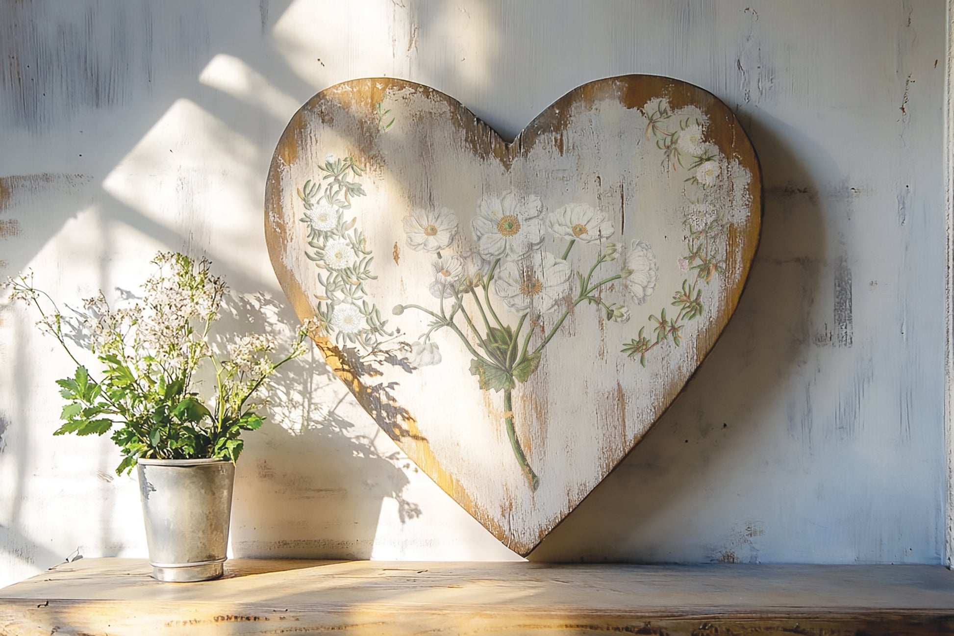 IOD Sarah Featons Botanicals decor transfer wooden heart craft project