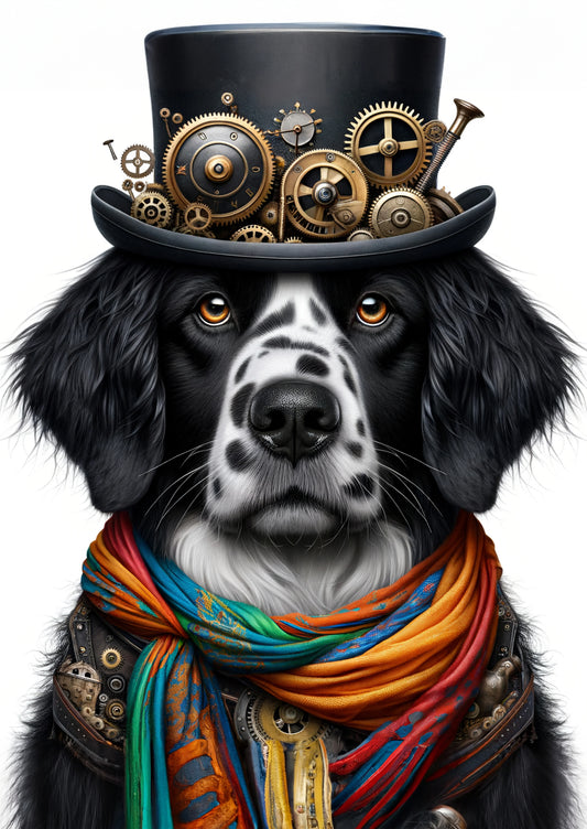 Steampunk Decoupage Paper for Furniture - Diego Dog - MINT By Michelle 