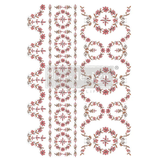 Flower Garland Transfer - Annie Sloan & Redesign with Prima