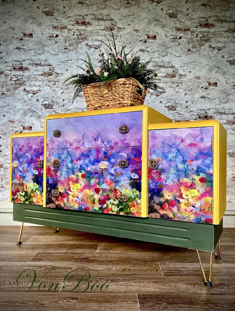Field of Mauve Decoupage Paper, MINT By Michelle Decoupage Papers for Furniture