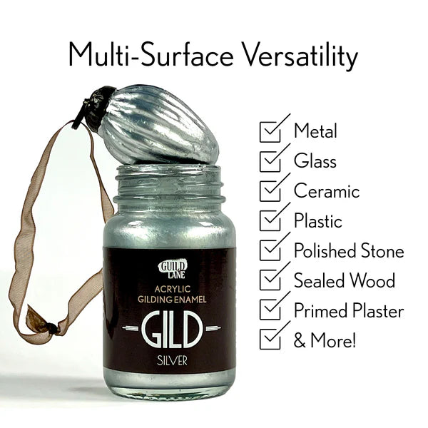 Silver Acrylic Gilding Enamel Paint | GILD Guild Lane UK