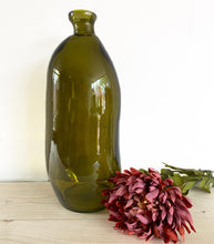 Load image into Gallery viewer, Tall Green Blown Glass Vase - 100% Recycled Glass