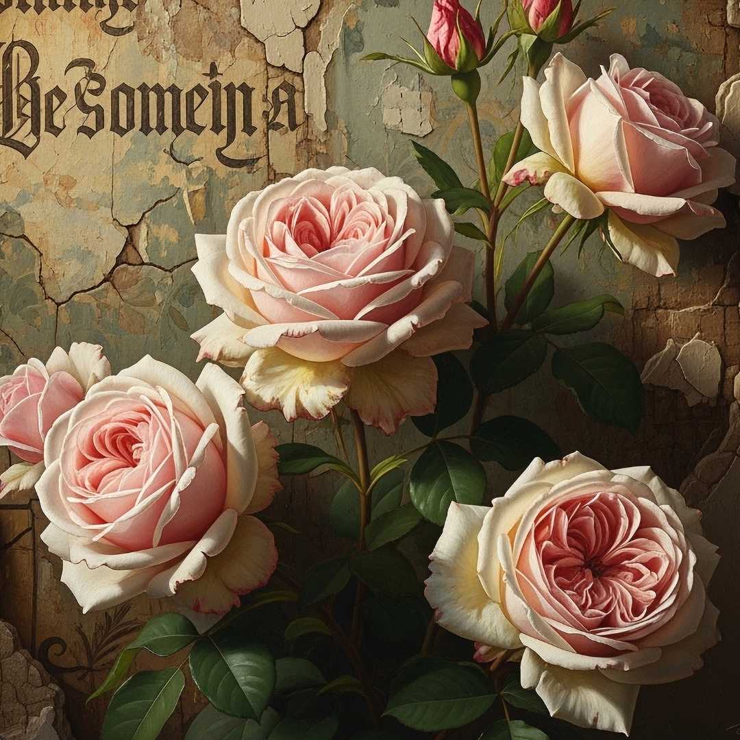 Gritty Roses Decoupage Paper - MINT by Michelle