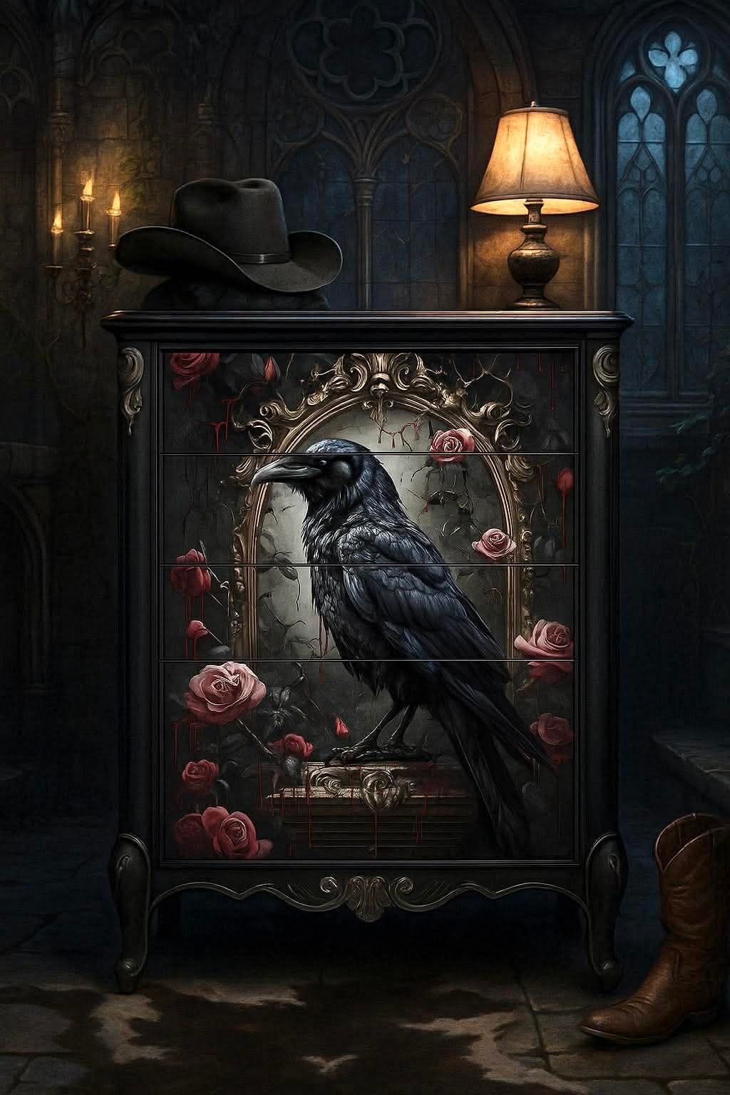 Posh Papers - Raven - Large Decoupage Papers