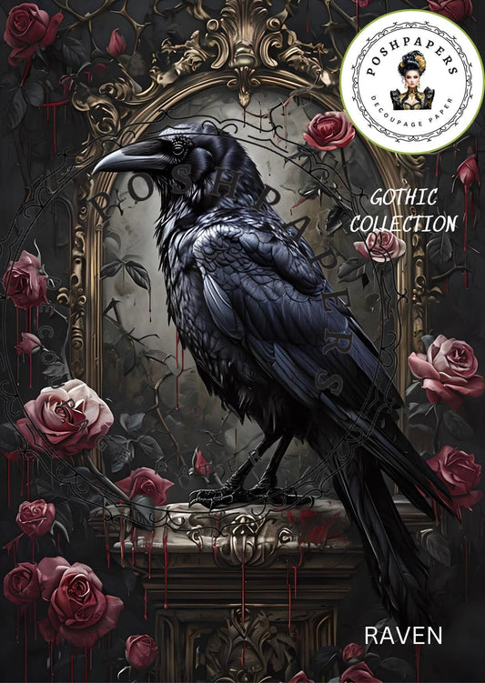 Posh Papers - Raven - Large Decoupage Papers