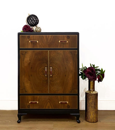 Art Deco Cabinet in Black and Gold