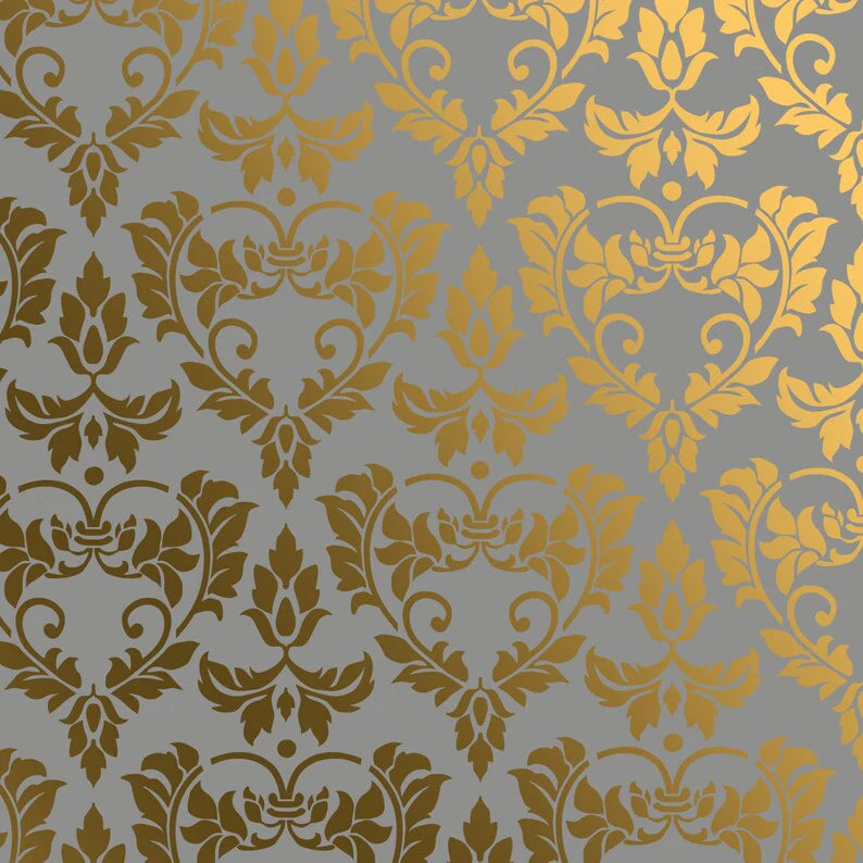 Damask Hearts Stencil - Stencil Up