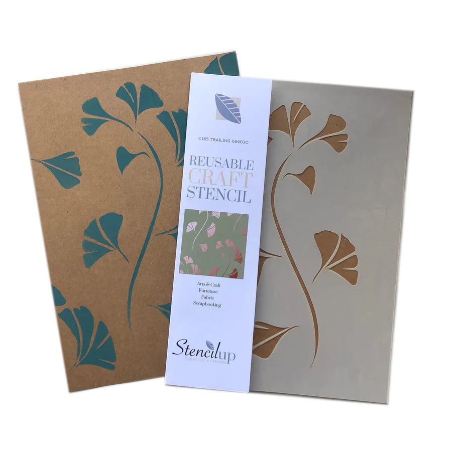 Trailing Ginkgo Stencil - Stencil Up