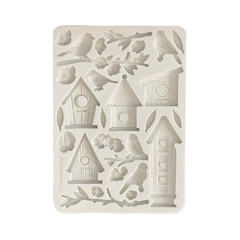 Stamperia A5 Silicone Mould – Nest & Birds – Dewdrops Collection