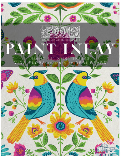 Vida Floral IOD Paint Inlay - Iron Orchid Designs