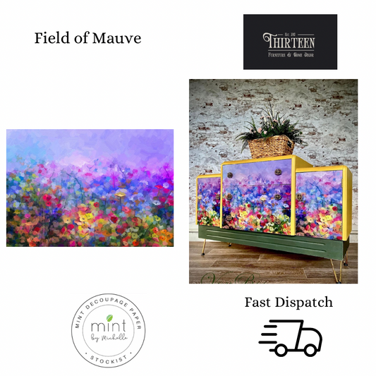 Field of Mauve Decoupage Paper, MINT By Michelle Decoupage Papers for Furniture