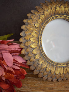 Antique Gold Feather Photo Frame