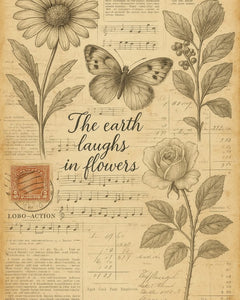 Botanical Illustration I Decoupage Paper - MINT by Michelle Pairs Collection