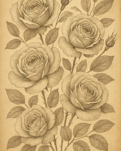 Botanical Illustration II Decoupage Paper - MINT by Michelle Pairs Collection