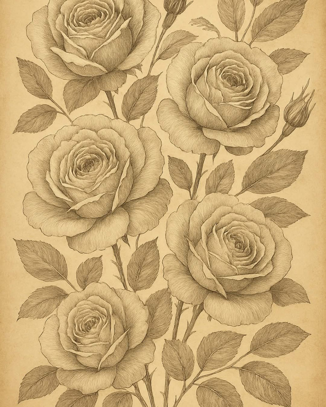 Botanical Illustration II Decoupage Paper - MINT by Michelle Pairs Collection