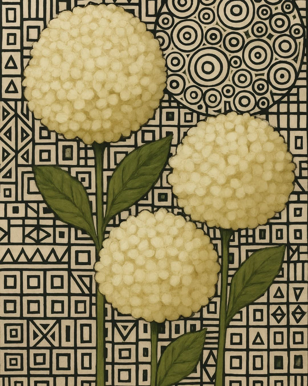 White Hydrendea Decoupage Paper - MINT by Michelle Pairs Collection