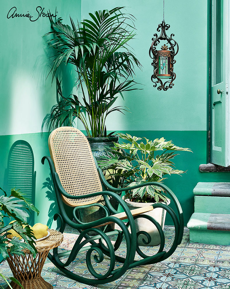 Amsterdam Green - Annie Sloan Chalk Paint - Chair Painted in Dark Green