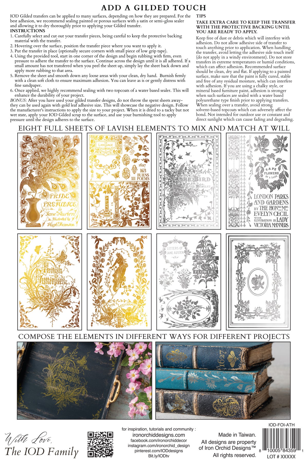 Athenaeum IOD Gilded Foil Transfer - Iron Orchid Designs
