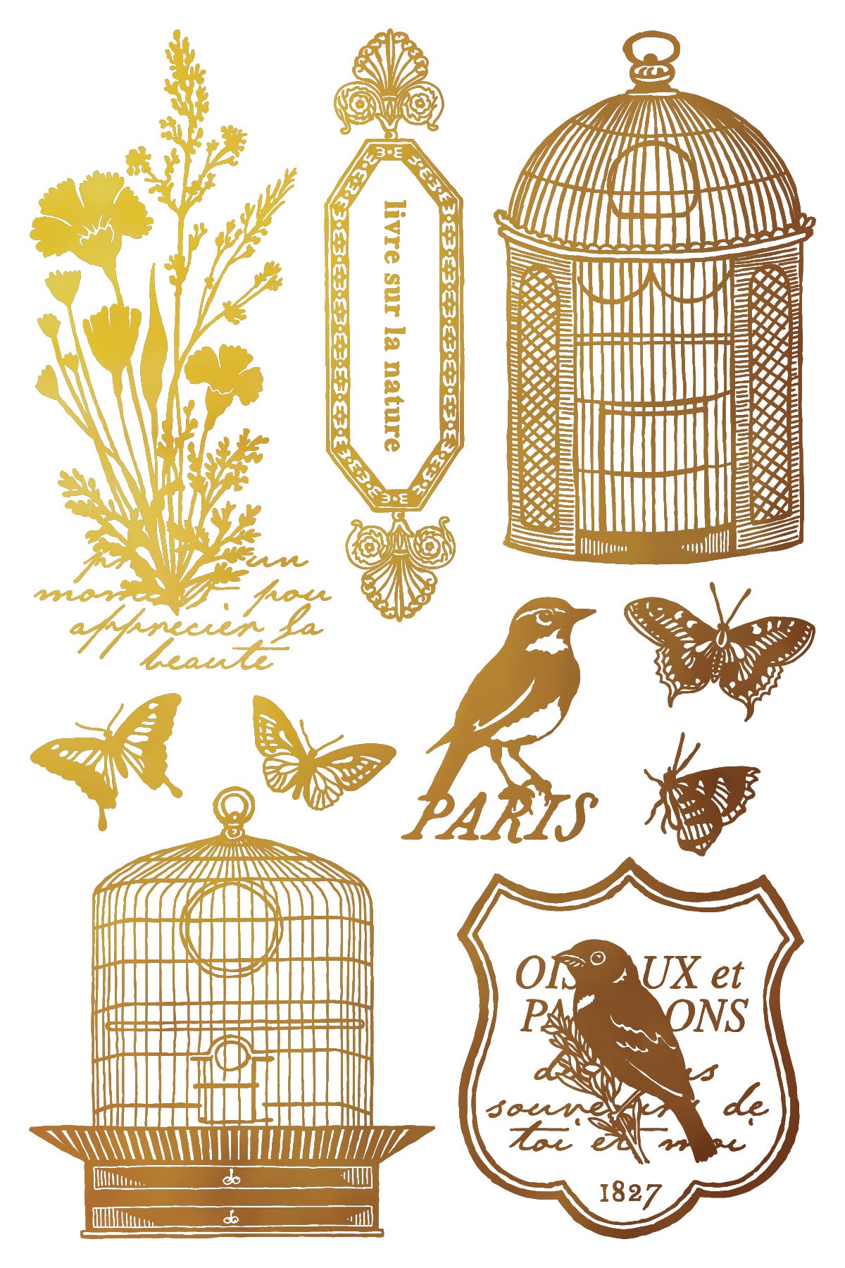 Papillon IOD Gilded Foil Transfer - Iron Orchid Designs