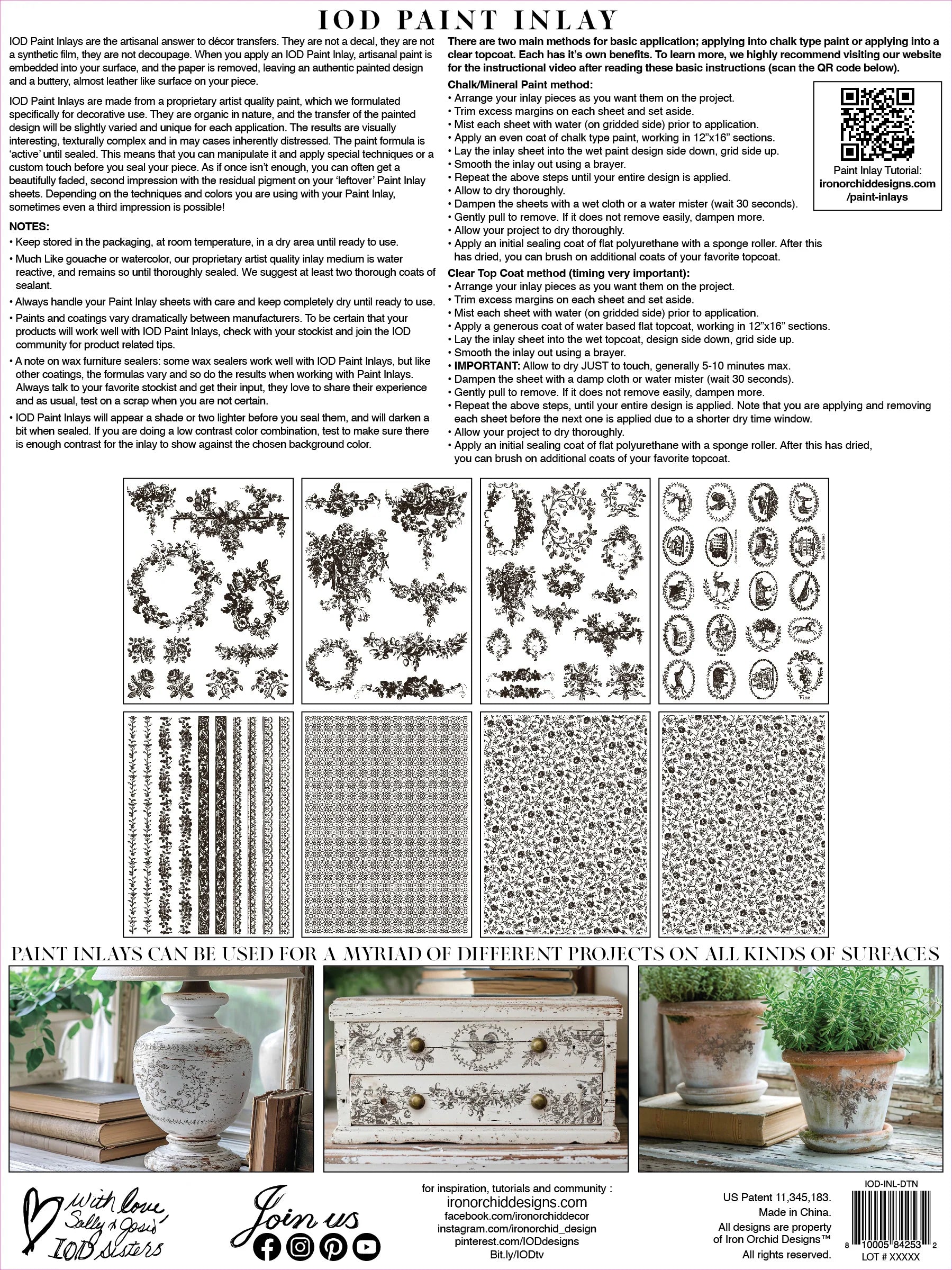 Deft Traditions Noir IOD Paint Inlay - Iron Orchid Designs