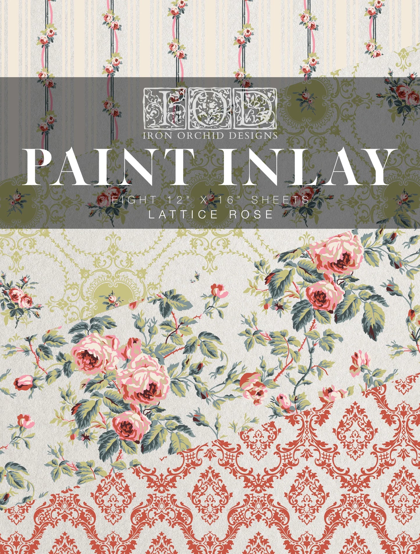 Lattice Rose IOD Paint Inlay - Iron Orchid Designs