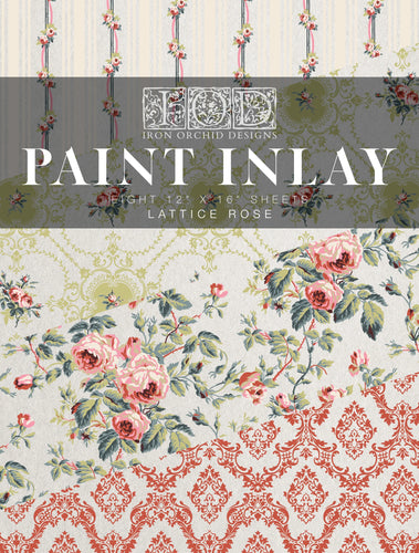 Lattice Rose IOD Paint Inlay - Iron Orchid Designs