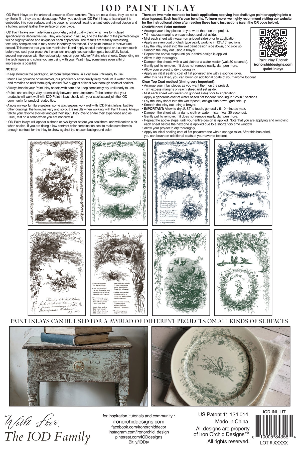 Little Lark IOD Paint Inlay - Iron Orchid Designs