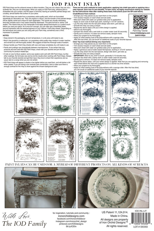 Little Lark IOD Paint Inlay - Iron Orchid Designs