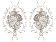 Load image into Gallery viewer, Decorative floral design with roses and leaves on a white background