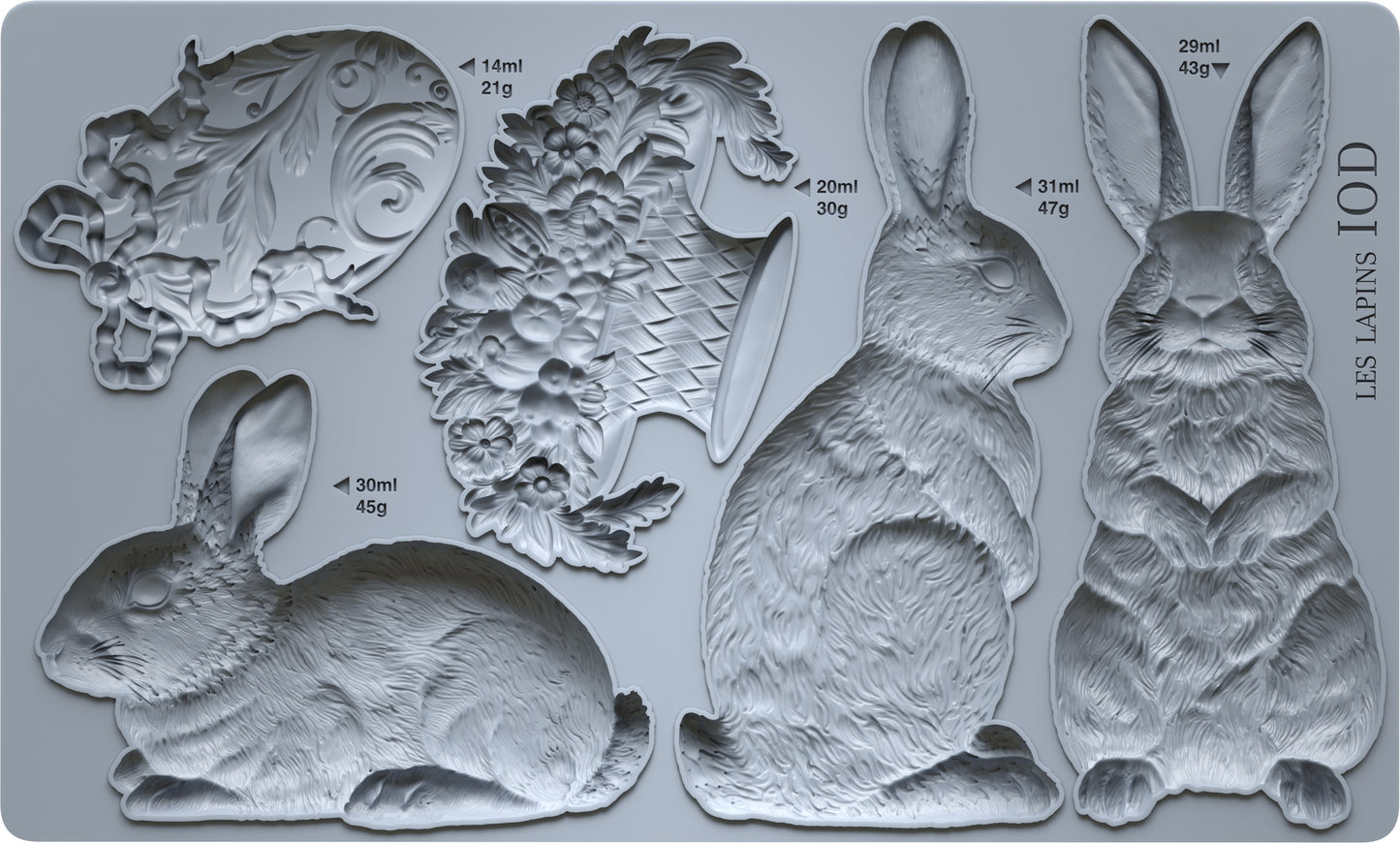 Les Lapins Mould by IOD - Iron Orchid Designs