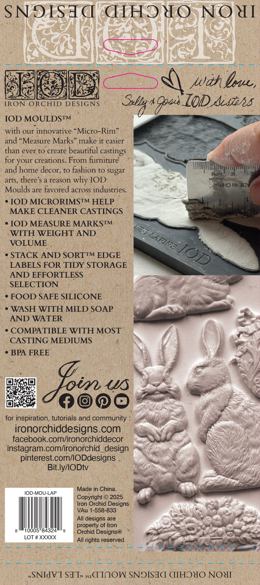 Les Lapins Mould by IOD - Iron Orchid Designs