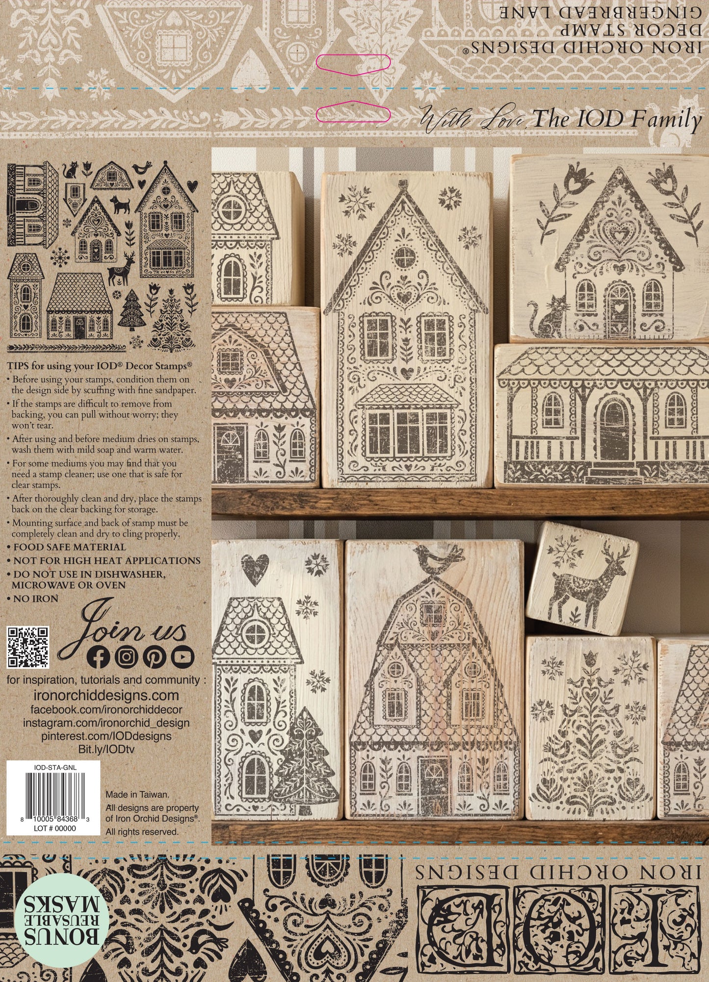 Gingerbread Lane Stamp | Iron Orchid Designs *LIMITED EDITION*