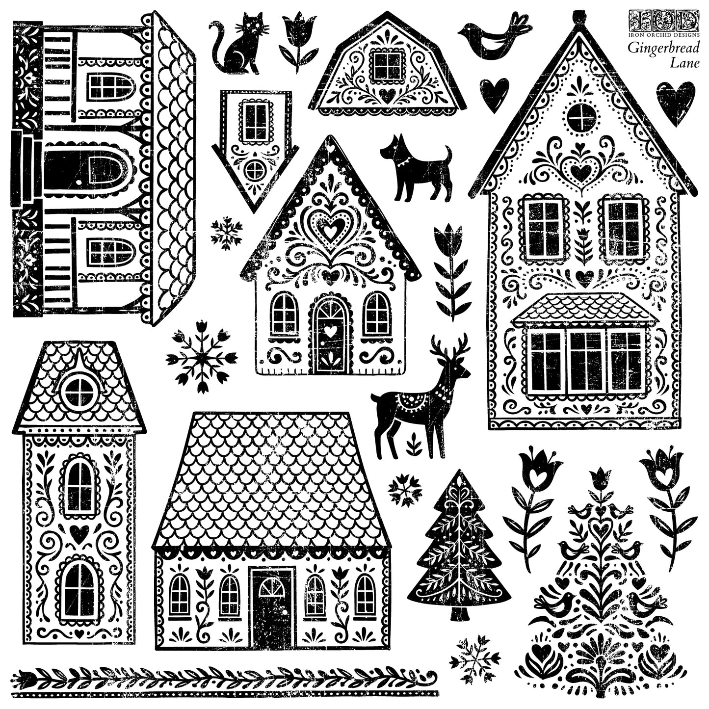 Gingerbread Lane Stamp | Iron Orchid Designs *LIMITED EDITION*