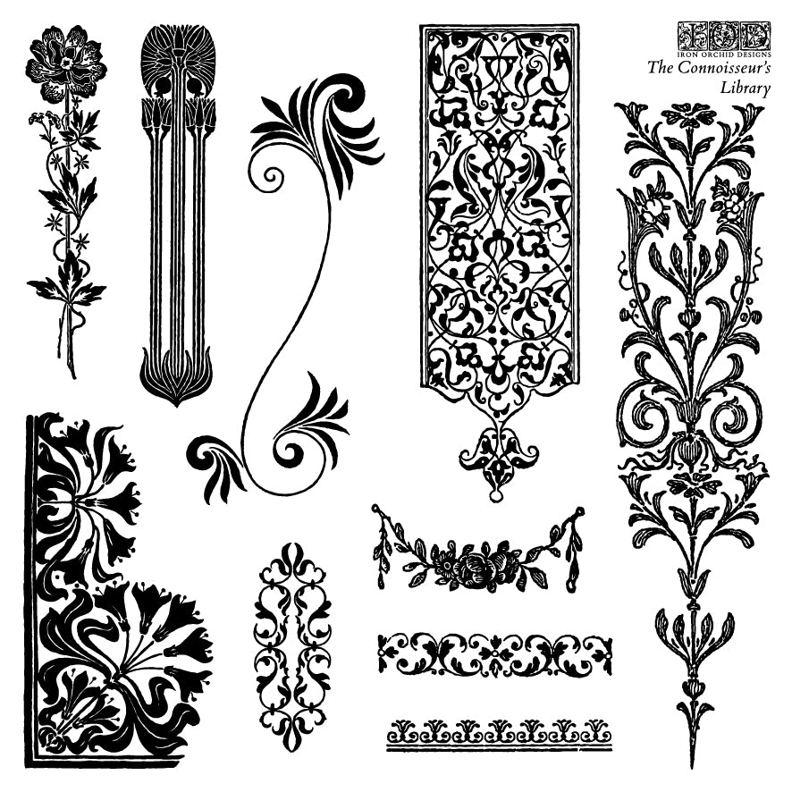 The Connoisseur’s Library IOD Stamps - Iron Orchid Designs