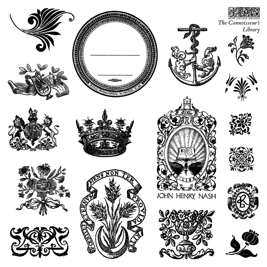 The Connoisseur’s Library IOD Stamps - Iron Orchid Designs