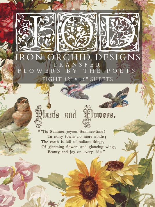Flowers By The Poets IOD Transfer - Iron Orchid Designs
