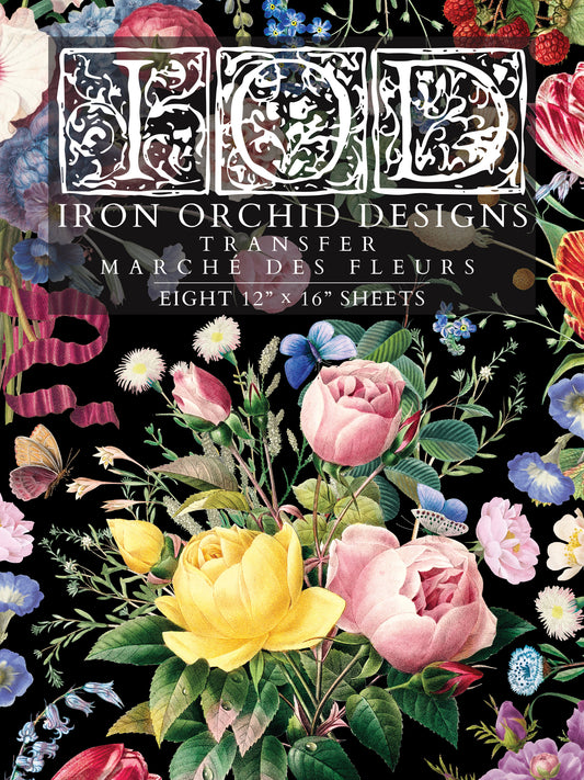Marche Des Fleurs IOD Transfer - Iron Orchid Designs