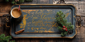 IOD Transfer Tinsel on a Festive Tray