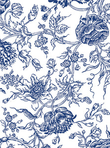 Indigo Floral IOD Paint Inlay - Iron Orchid Designs