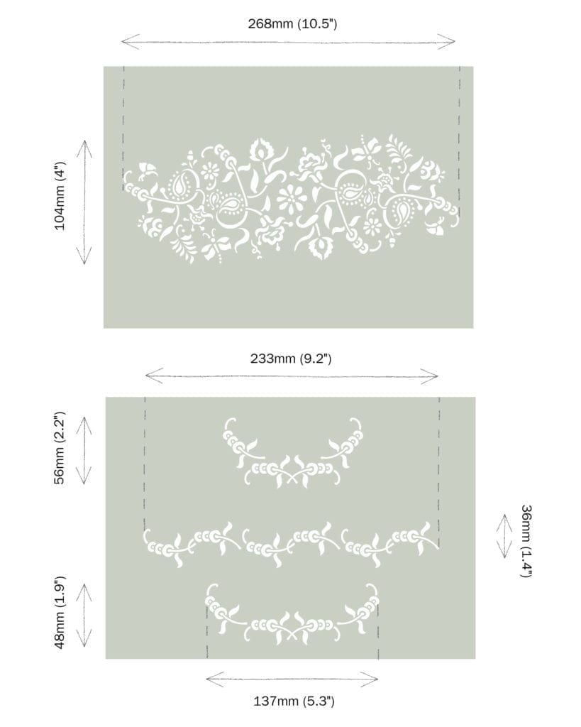 Paisley Floral Garland Stencil - Annie Sloan