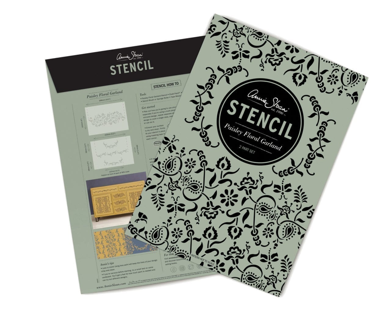 Paisley Floral Garland Stencil - Annie Sloan