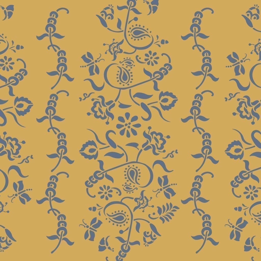 Paisley Floral Garland Stencil - Annie Sloan