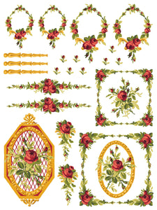Petite Fleur Red IOD Paint Inlay - Iron Orchid Designs
