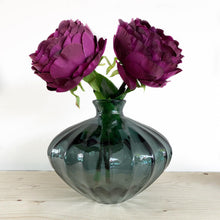 Load image into Gallery viewer, Prussian Blue Fluted Vase - 100% Recycled Glass