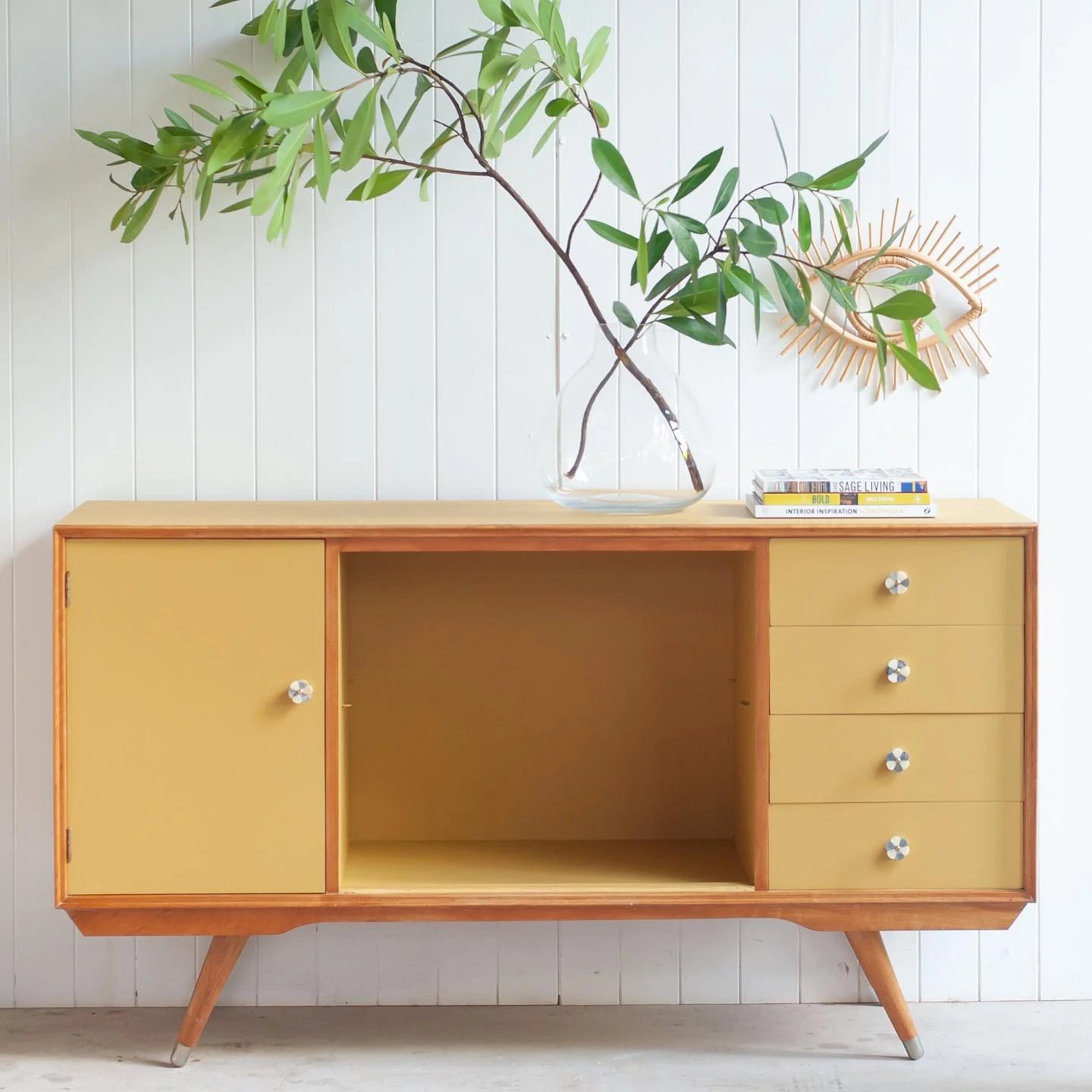 Retro Wallpaper, Warm Mustard Yellow Mineral Paint for Furniture, MINT by Michelle