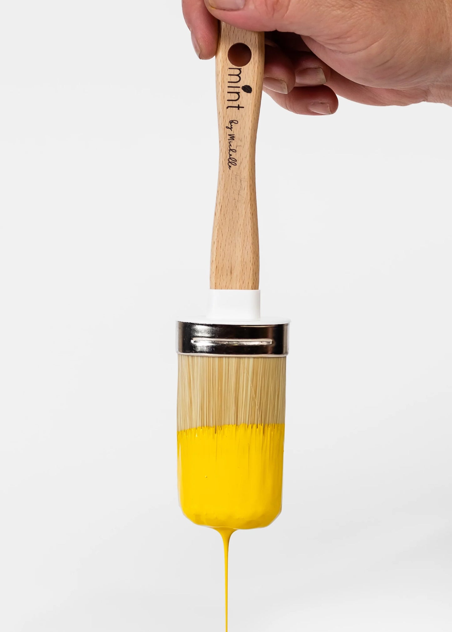 Mint Mineral Paint - Sunshine - Bright, Happy Yellow Dripping Brush