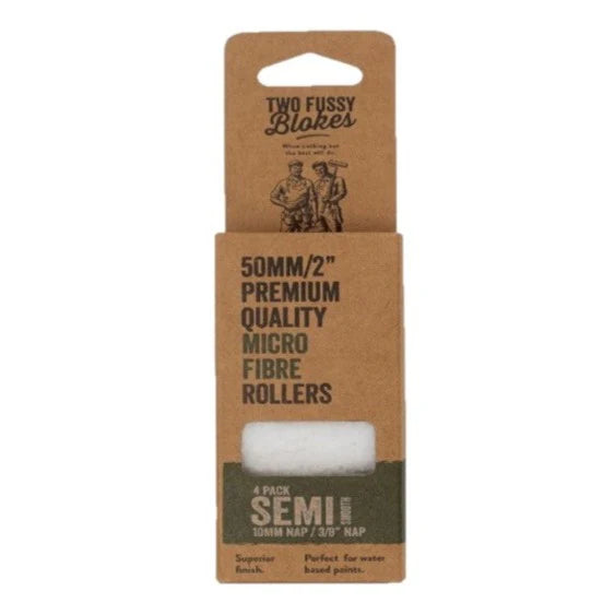 Semi-Smooth Microfibre Mini 2" Paint Roller Sleeve - 4 pack - Two Fussy Blokes