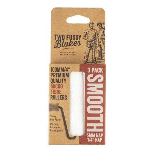Smooth Microfibre Mini 4" Paint Roller Sleeve - 3 pack - Two Fussy Blokes